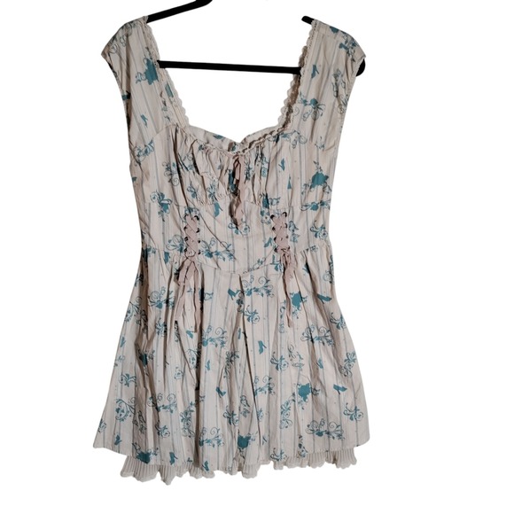 Disney Cinderella Dress Womens L Fairytale Babydoll Milkmaid Cottagecore Corset - Picture 1 of 11